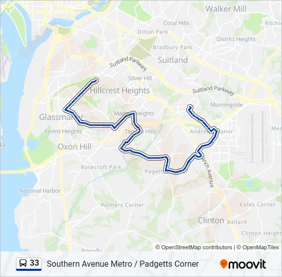33 Bus Line Map