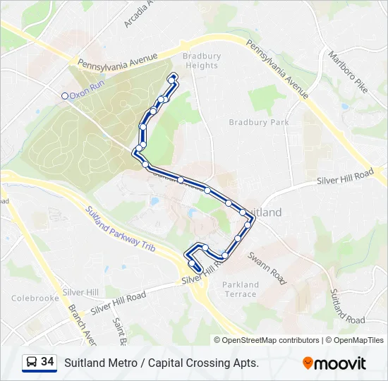 34 Bus Line Map
