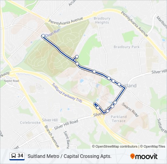 34 Bus Line Map