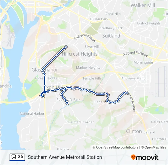 35 Bus Line Map