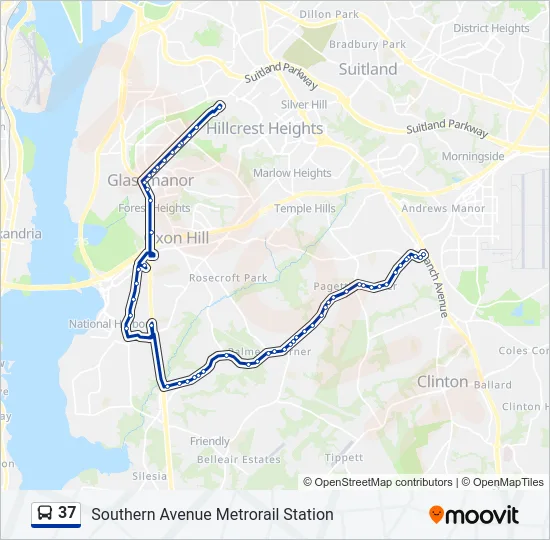 37 Bus Line Map