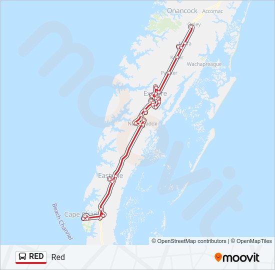 RED Bus Line Map