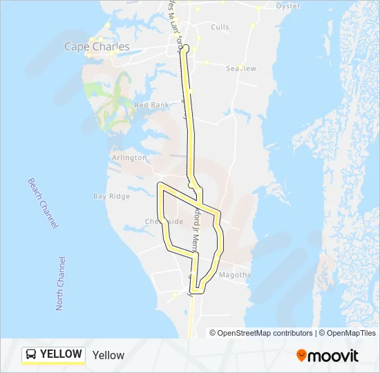 YELLOW Bus Line Map