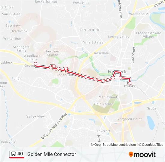 40 Bus Line Map