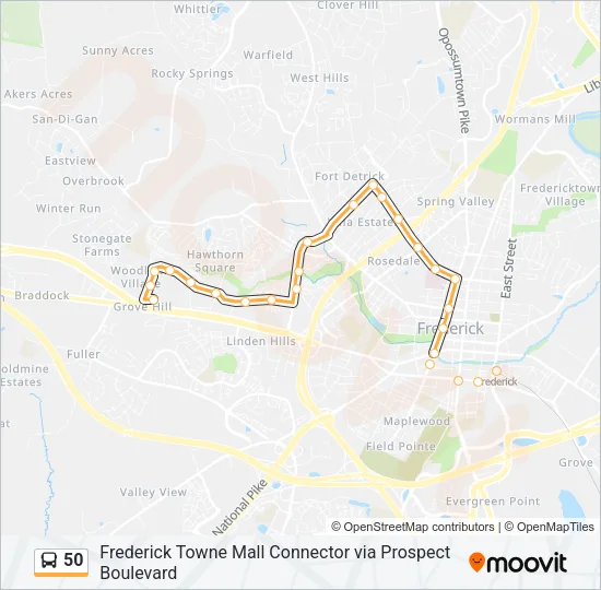 50 Bus Line Map