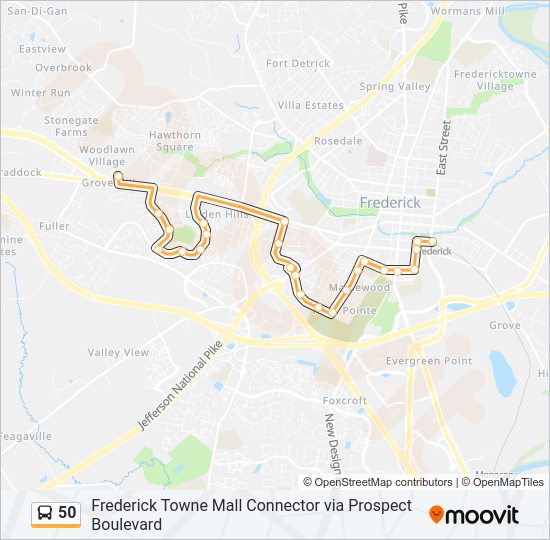 50 Bus Line Map