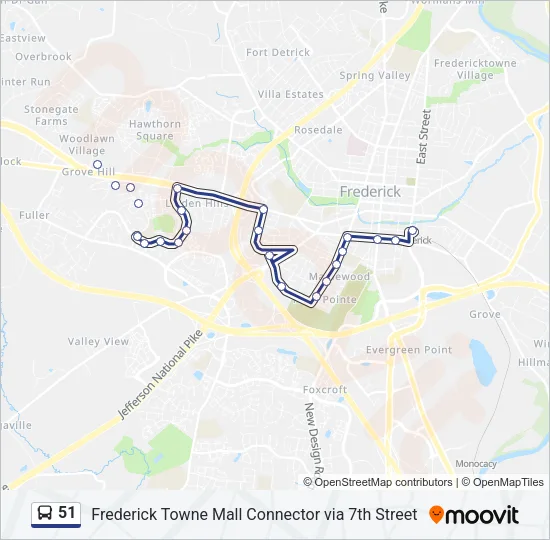 51 Bus Line Map