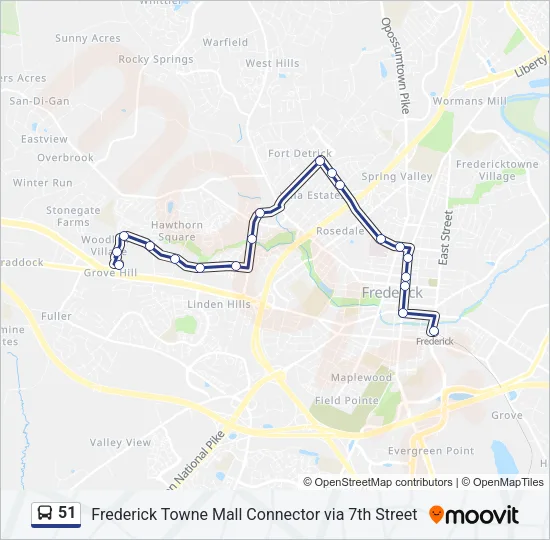 51 Bus Line Map