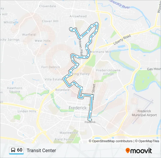 60 Bus Line Map