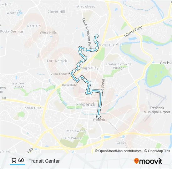60 Bus Line Map