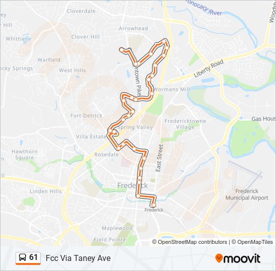 61 bus Line Map