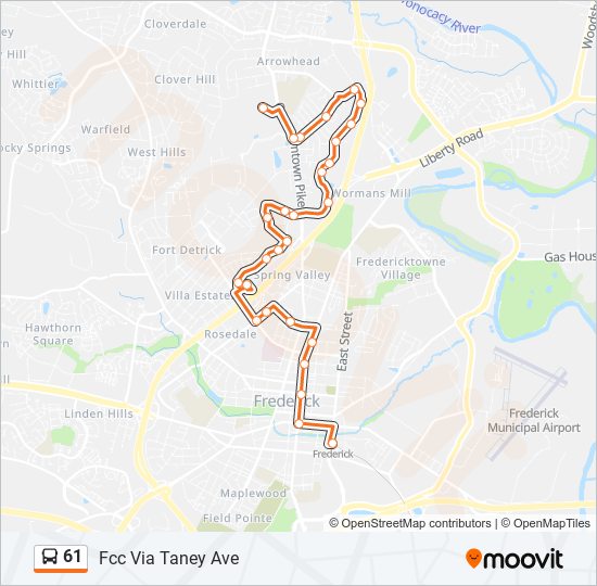 61 Route: Schedules, Stops & Maps - Fcc Via Taney Ave (Updated)