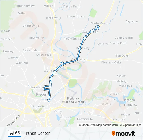 65 Bus Line Map