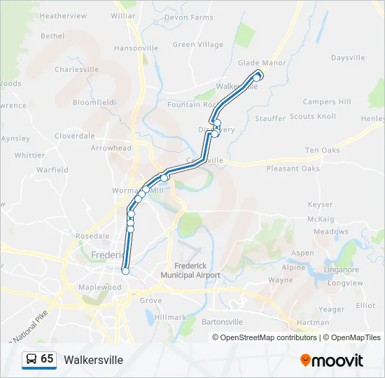65 Bus Line Map