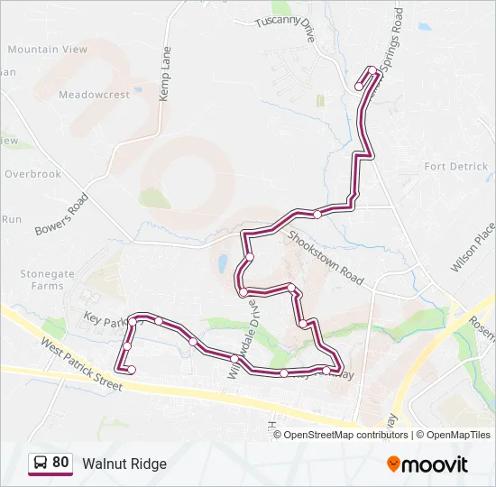 80 Bus Line Map