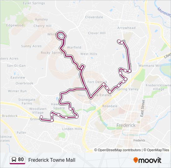 80 Bus Line Map