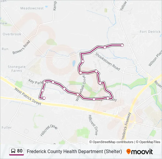 80 Bus Line Map