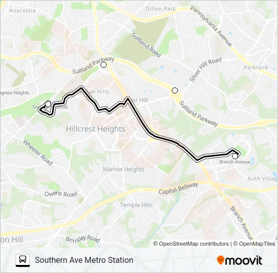 Mapa de METRO STATION CLOSURE SHUTTLE de autobús