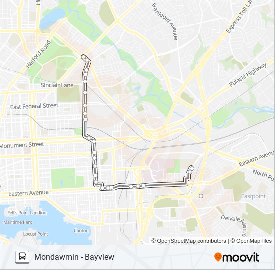 22 bus Line Map