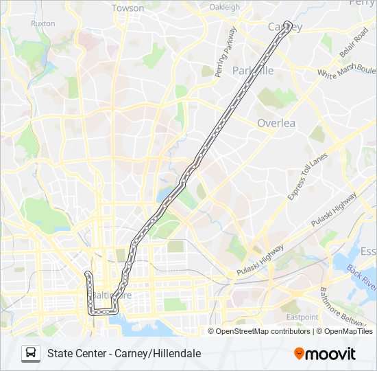 54 bus Line Map