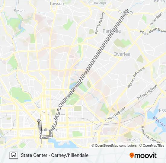 54 Bus Line Map