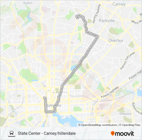 54 Bus Line Map