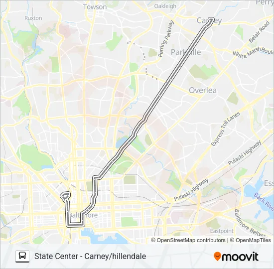 54 Bus Line Map