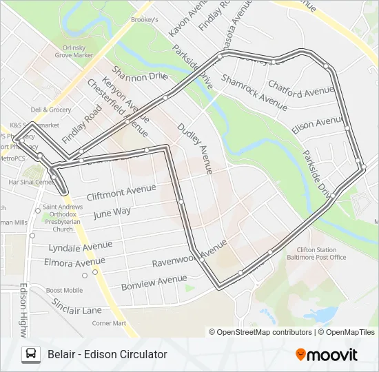 57 Bus Line Map