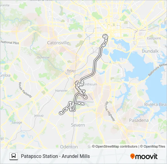 75 Bus Line Map