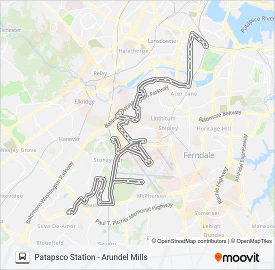 Mapa de 75 de autobús