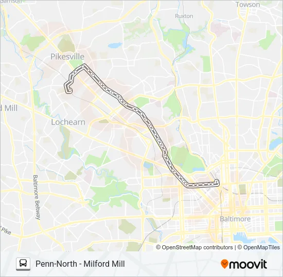 85 Bus Line Map