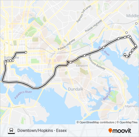 160 bus Line Map