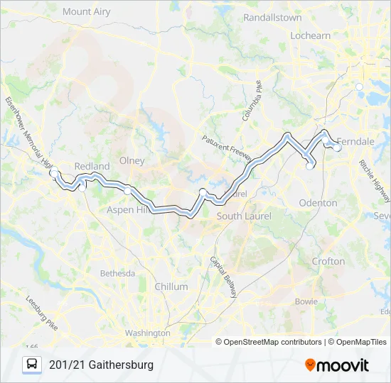 201 Bus Line Map