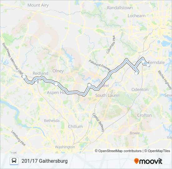 201 Bus Line Map