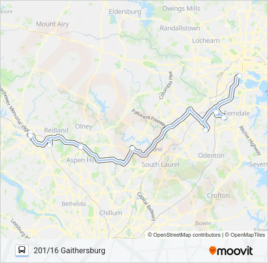 201 Bus Line Map