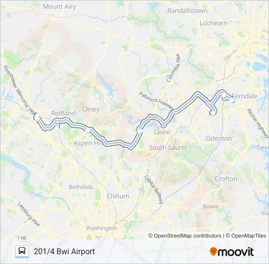 201 Bus Line Map