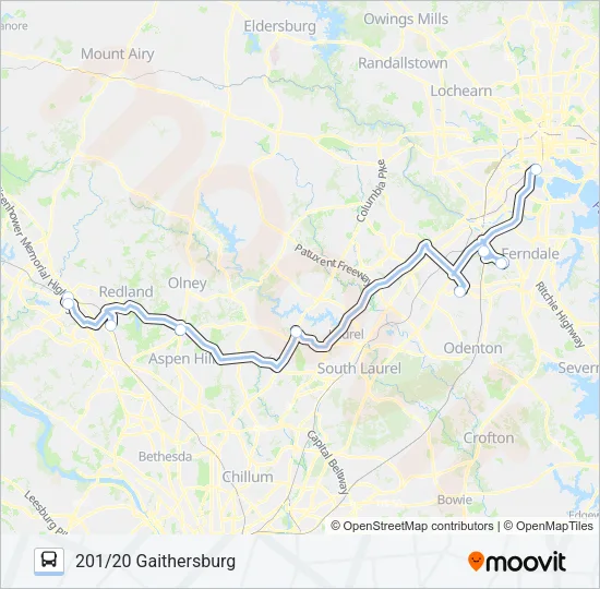 201 Bus Line Map