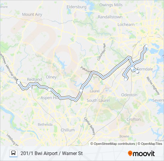 201 bus Line Map