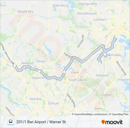 201 Bus Line Map