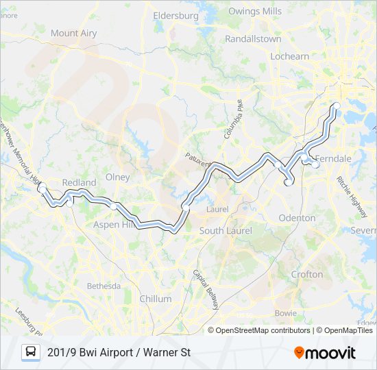 201 Bus Line Map