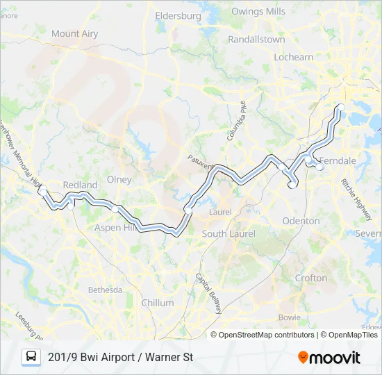 201 Bus Line Map