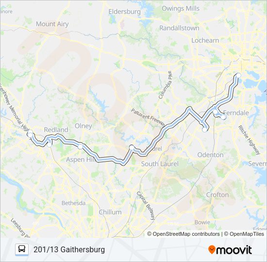 201 Bus Line Map