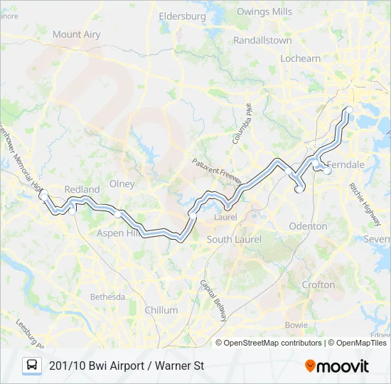 201 Bus Line Map