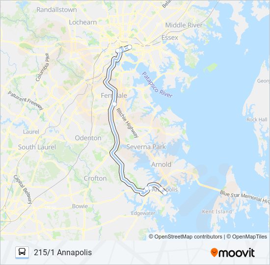 Mapa de 215 de autobús