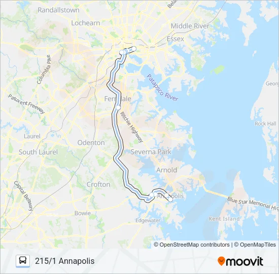 215 Bus Line Map