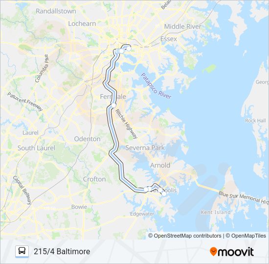 215 Bus Line Map