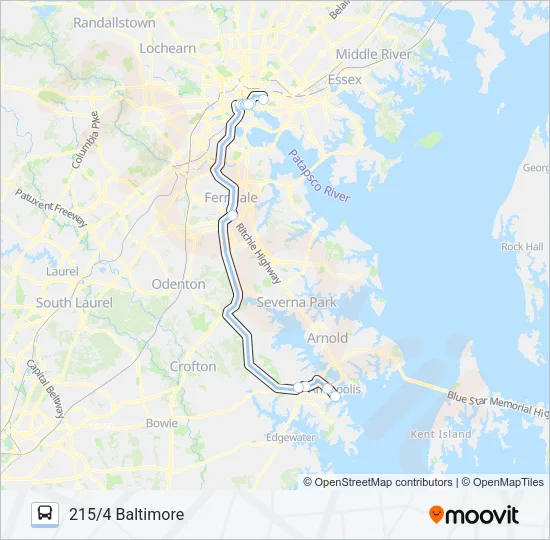 215 Bus Line Map