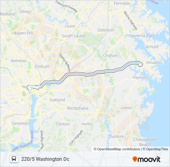 220 bus Line Map