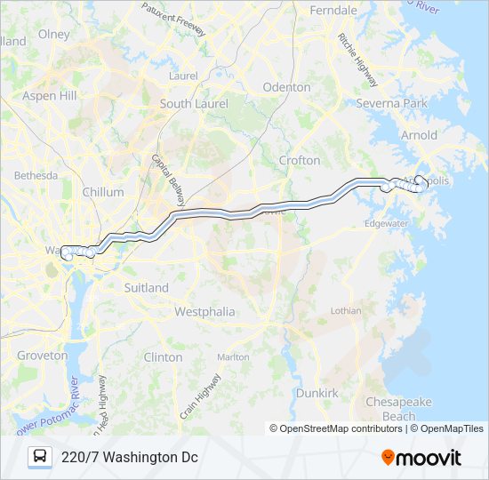 220 Bus Line Map