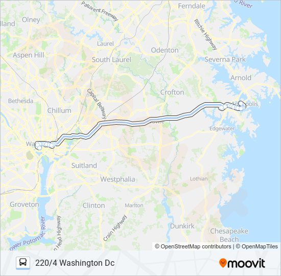 220 bus Line Map